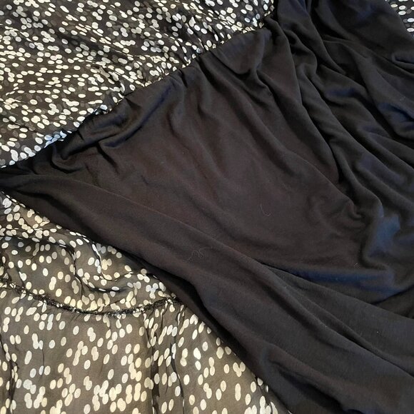 LA RAGAZZE silk blend long sleeves dress W. SIZE L.Black/white print. ITALY - Picture 8 of 12